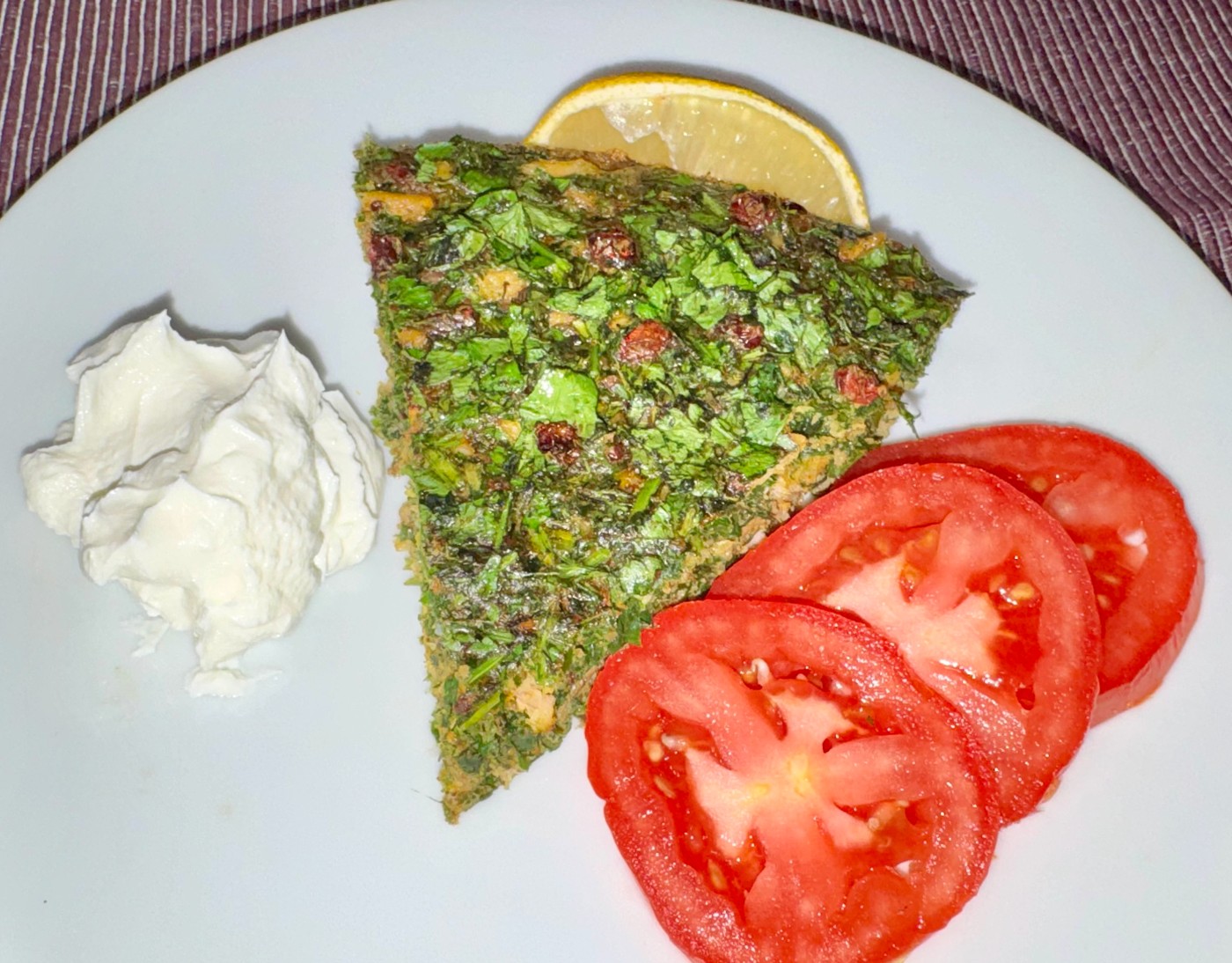 The kuku sabzi dish photographed by Robert
